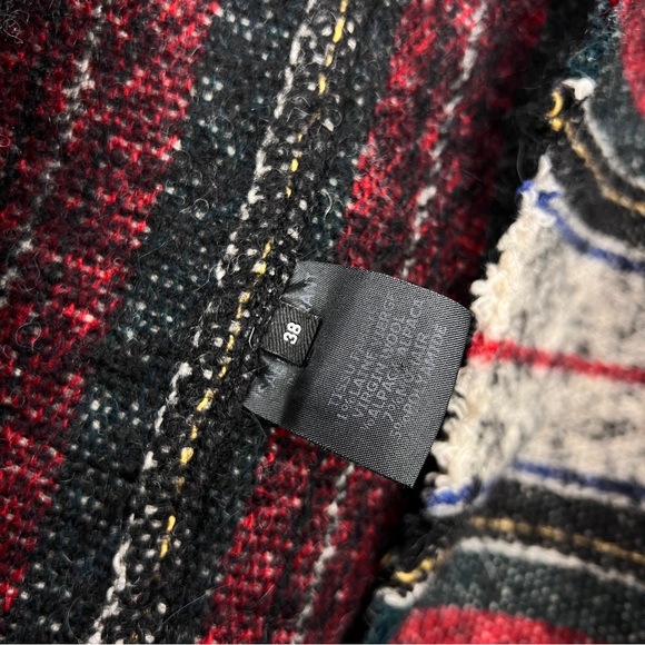 Isabel Marant IDOA Striped Wool Fringe Blanket Shrug Coat - Picture 5 of 7